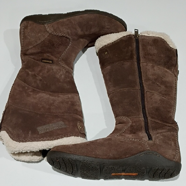 Timberland Chocolate Genuine Leather Boots With Cream Lining Size 8.5m